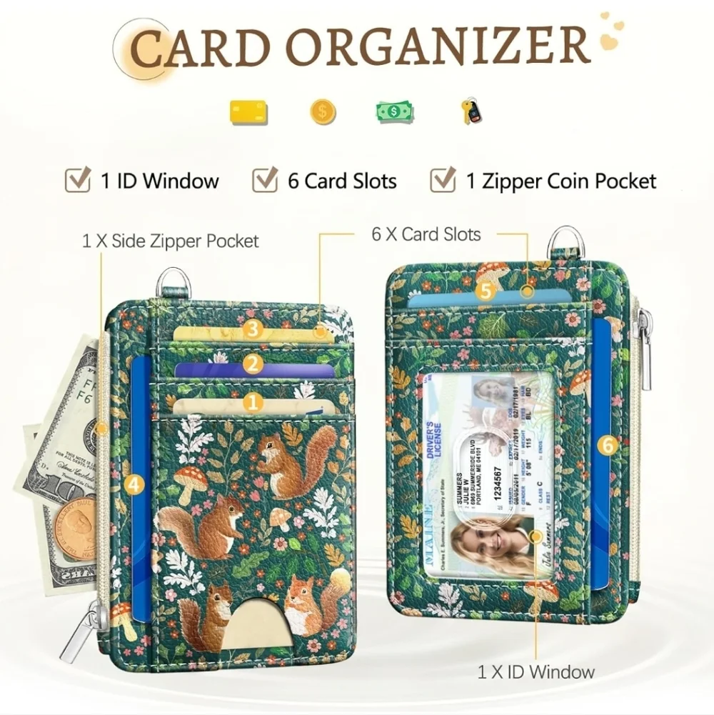 Floral Squirrel Card Organizer